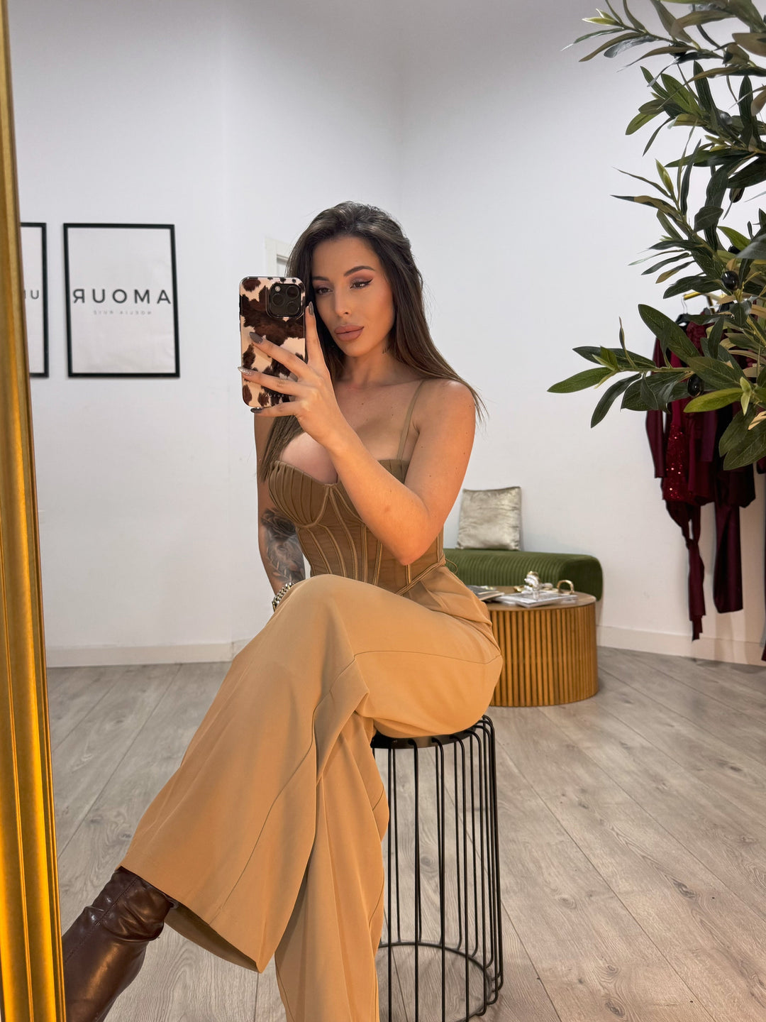 Top corset marrón