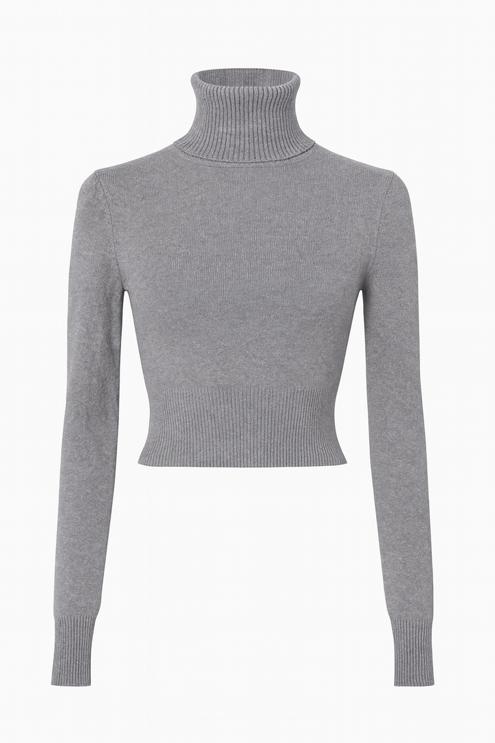 Jersey cuello alto crop