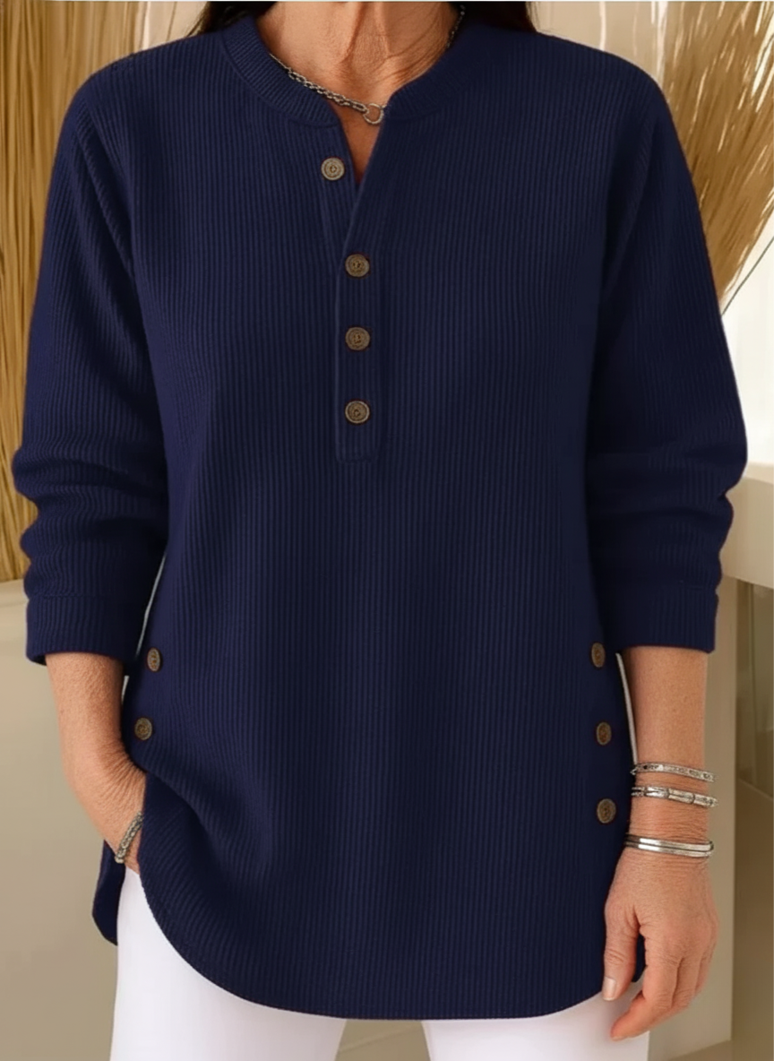 Lunelisse - Soft Sweater with Elegant Buttons