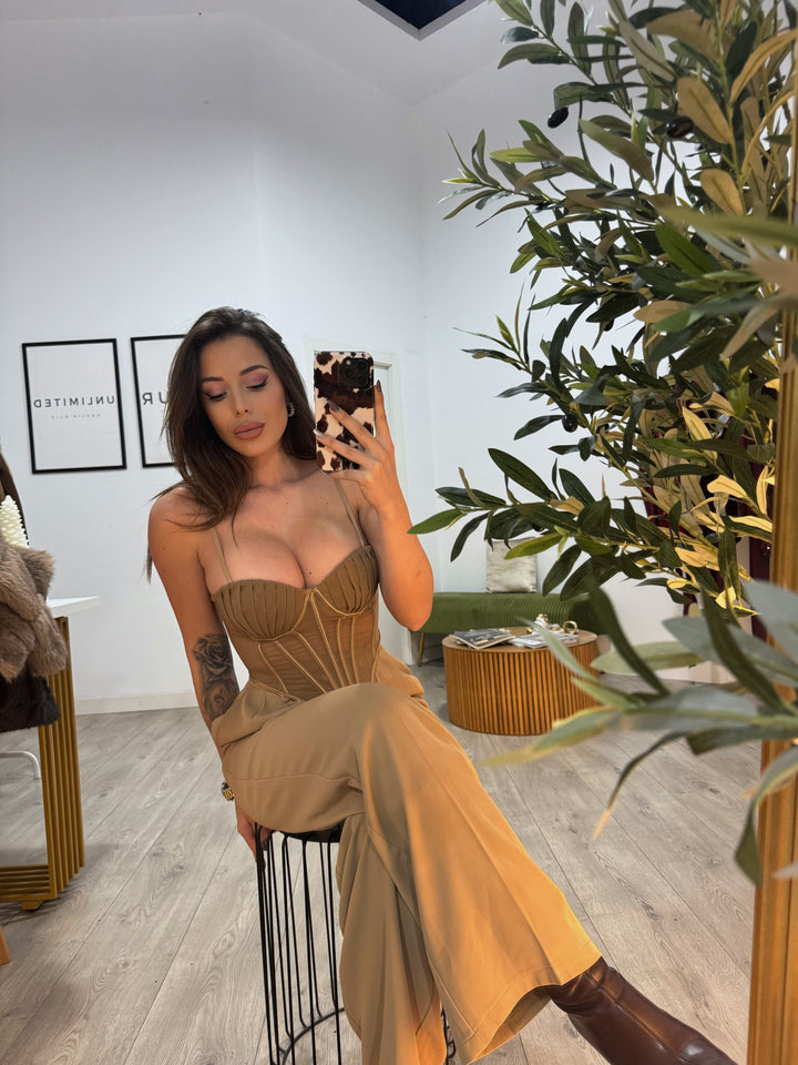 Top corset marrón