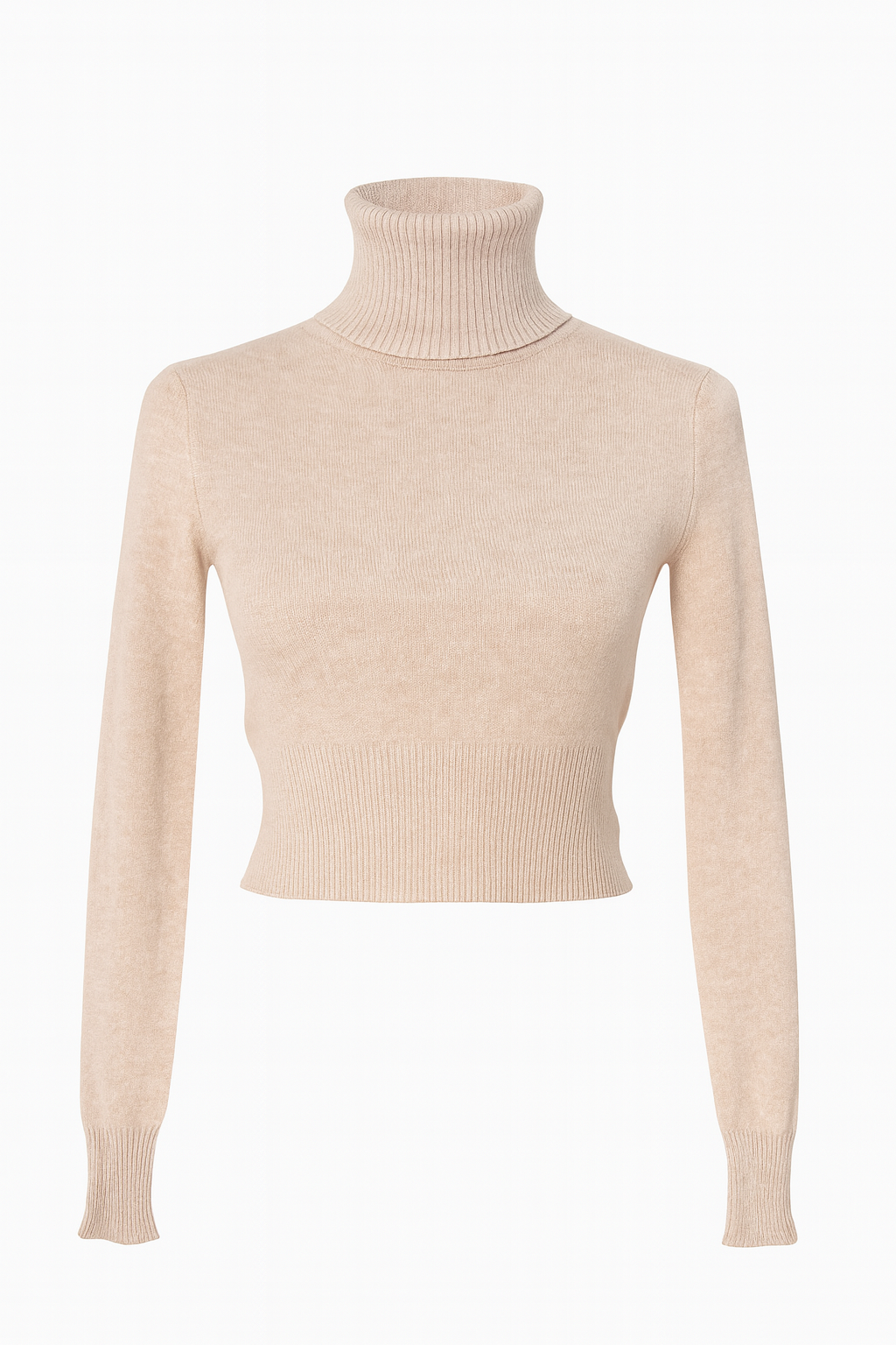 Jersey cuello alto crop