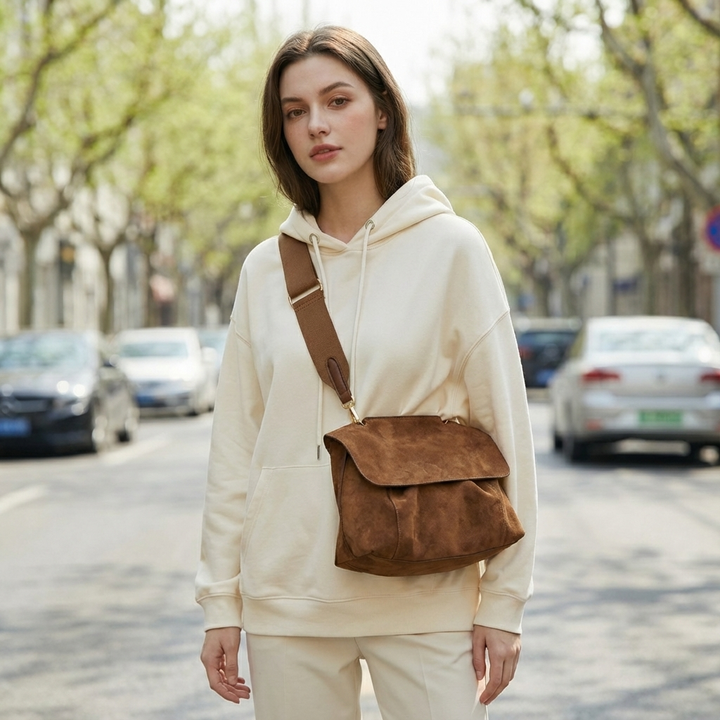 Kalinae - Vintage Suede Shoulder Bag