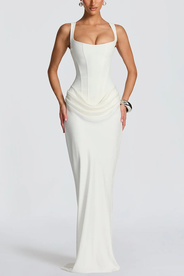 Leonor ❘ Vestido maxi de escote cuadrado