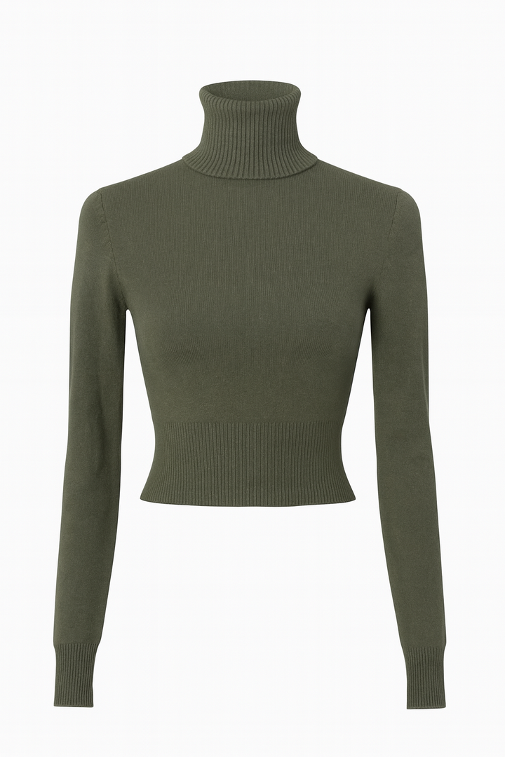 Jersey cuello alto crop