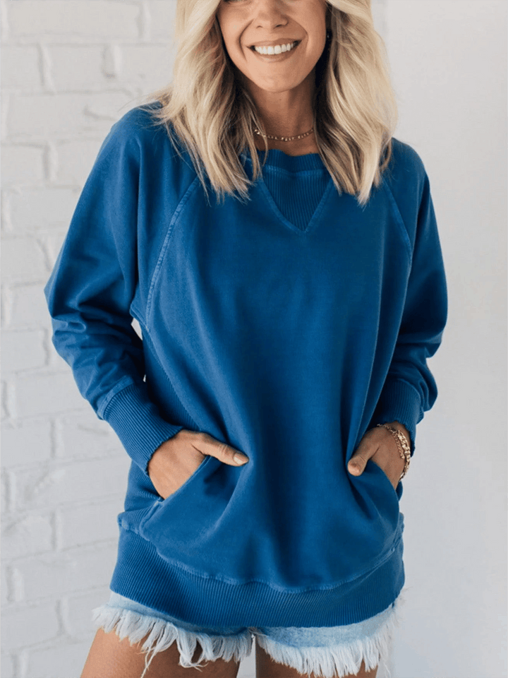 Michele - Chic Sweater with Ribbed Pockets for Women