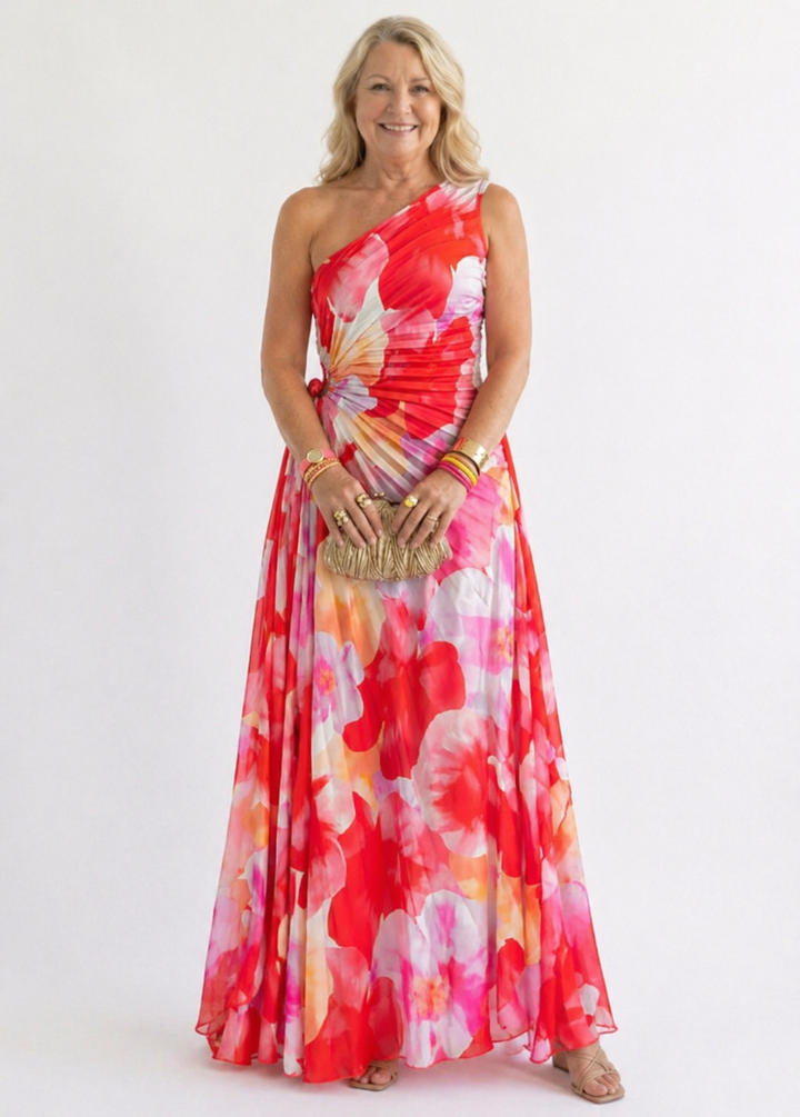 Ellis & Johnson™  | Pleated One-Shoulder Dress