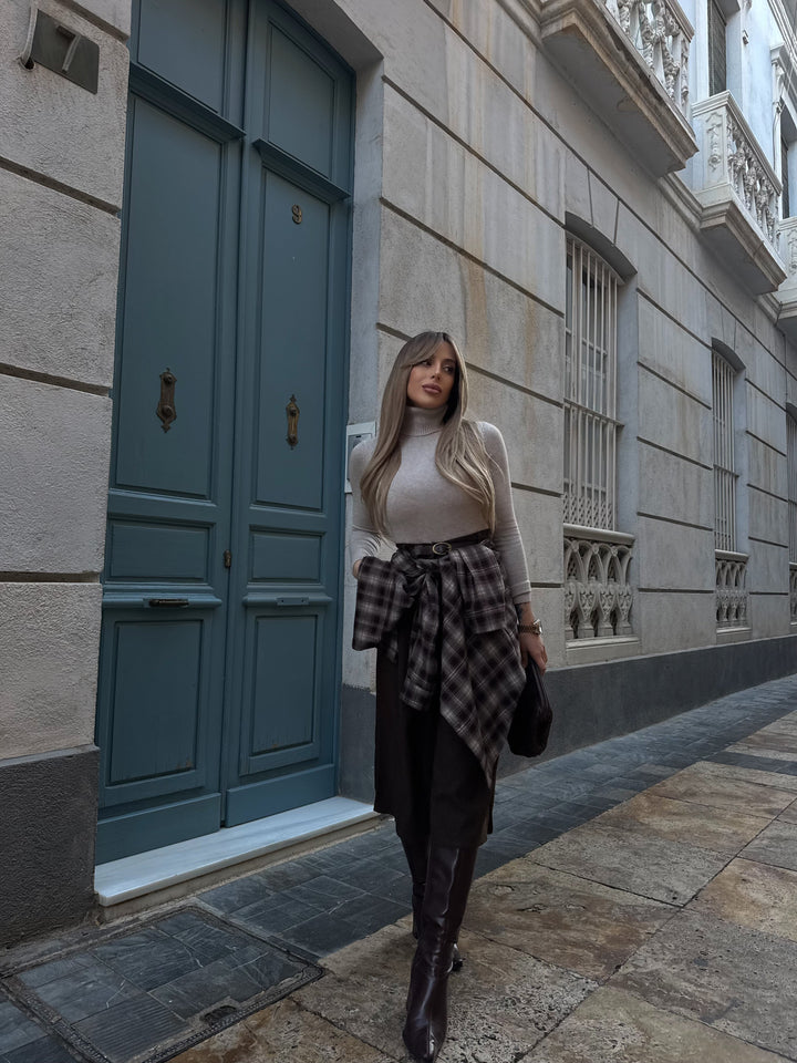 Jersey cuello alto crop