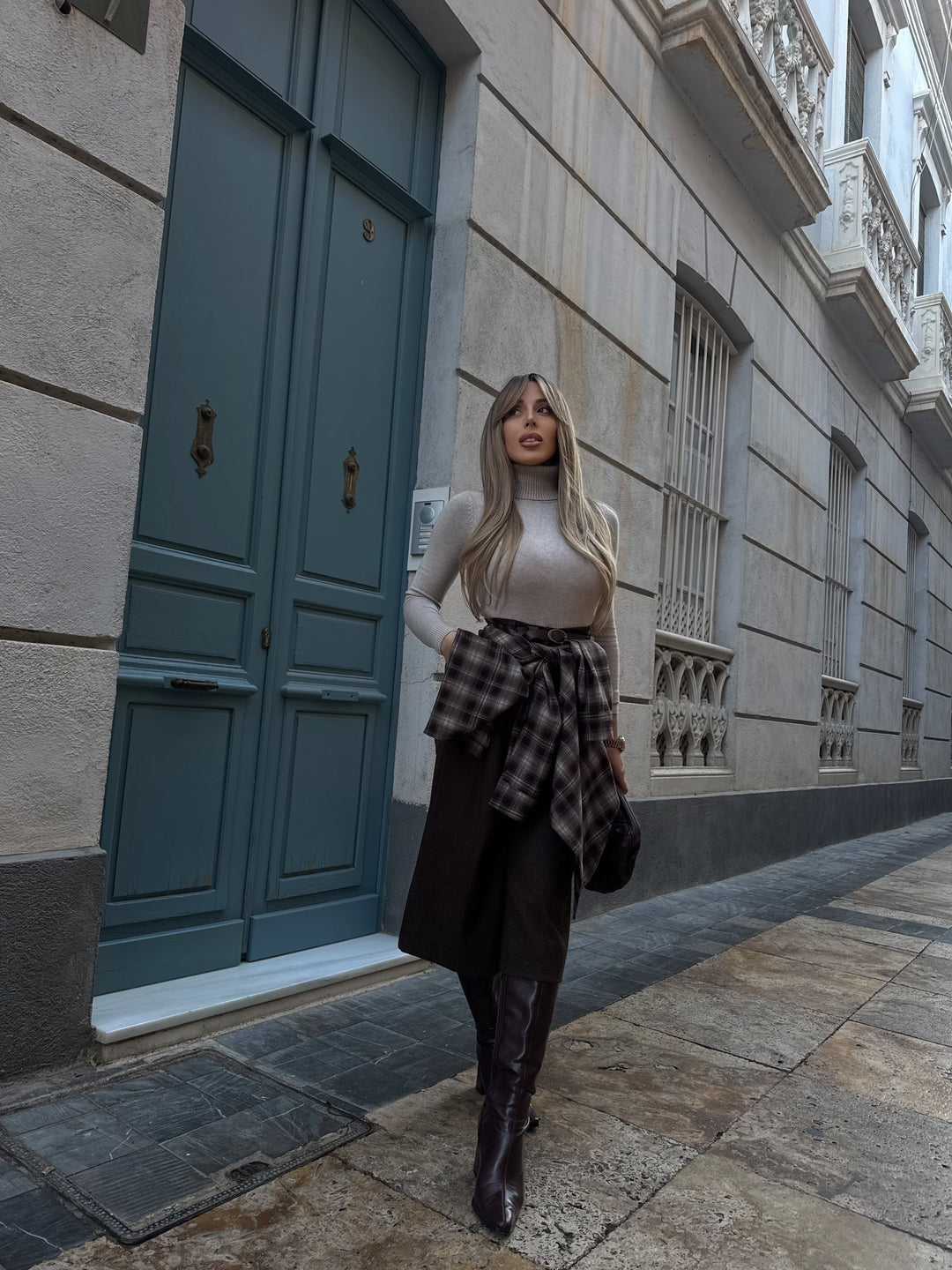 Jersey cuello alto crop