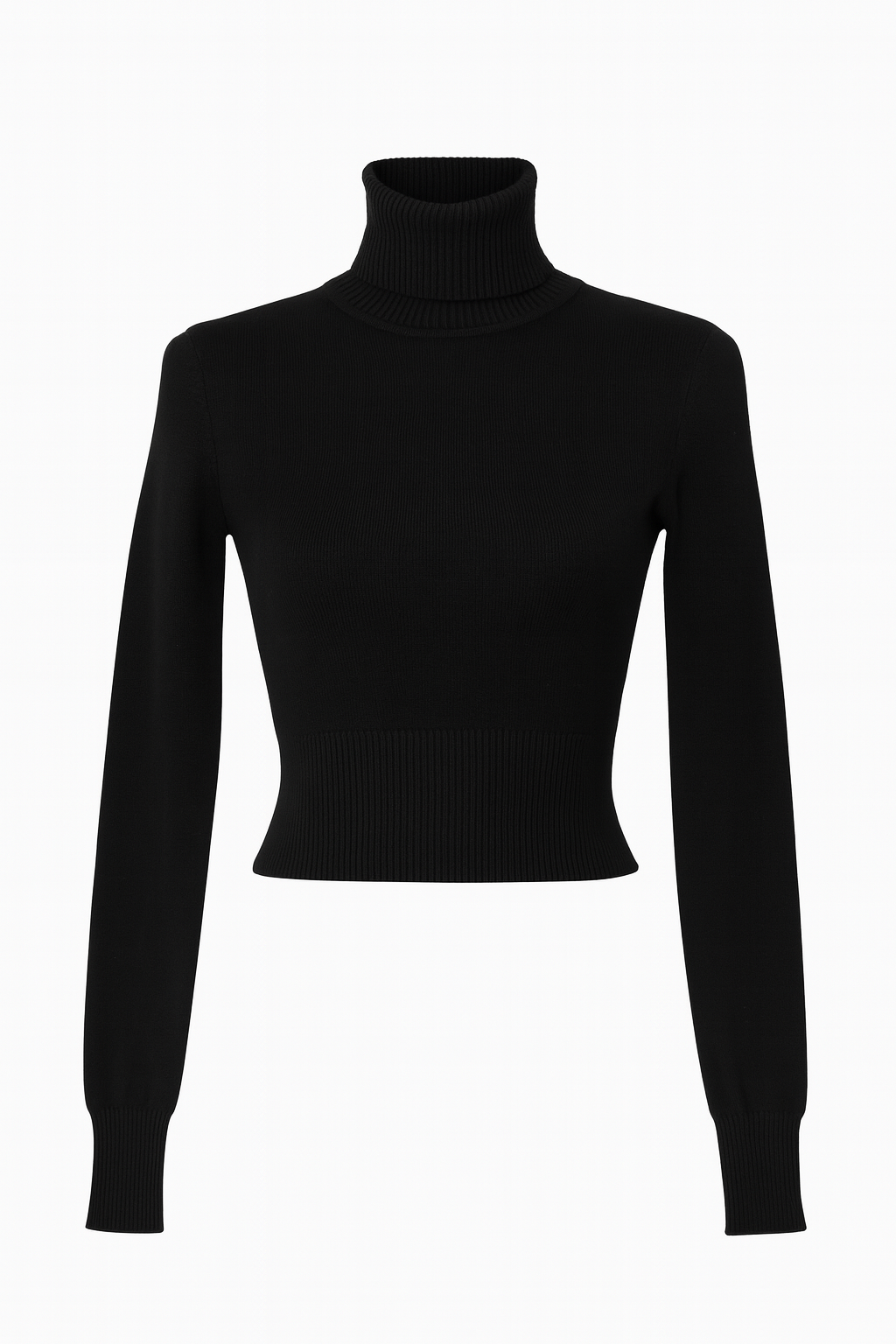 Jersey cuello alto crop