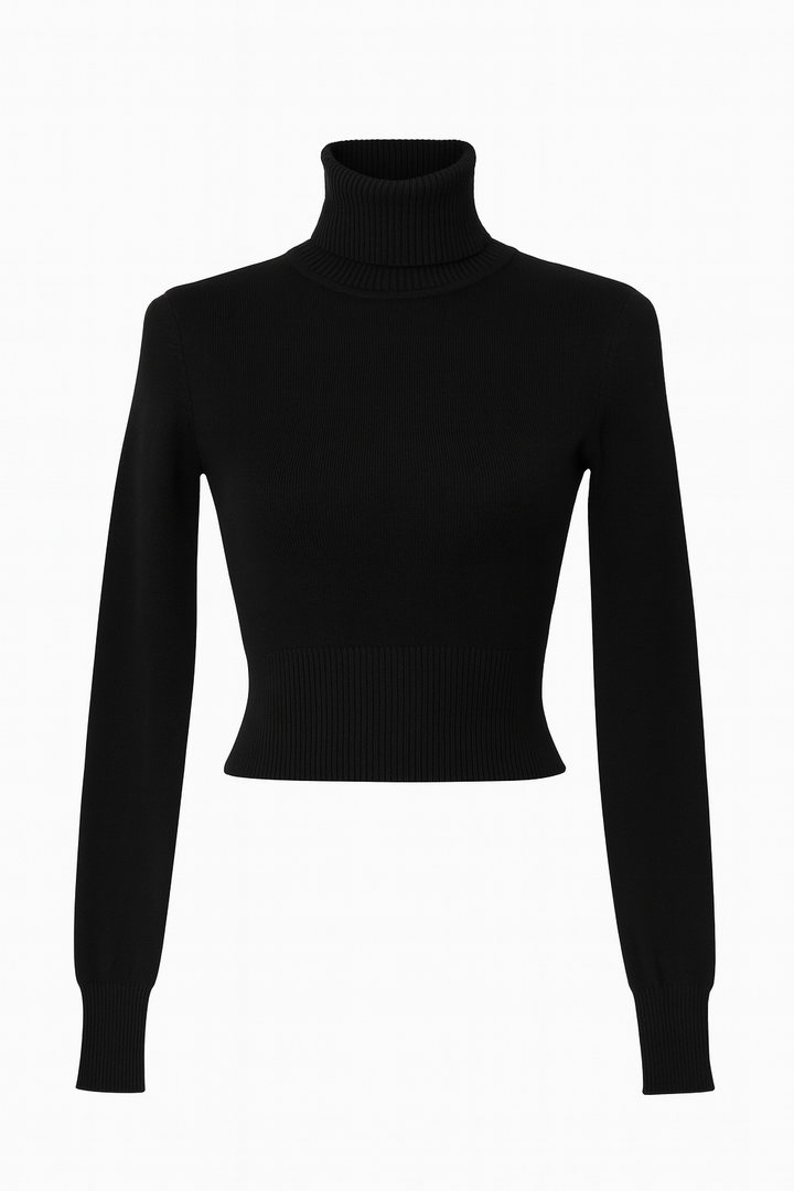 Jersey cuello alto crop