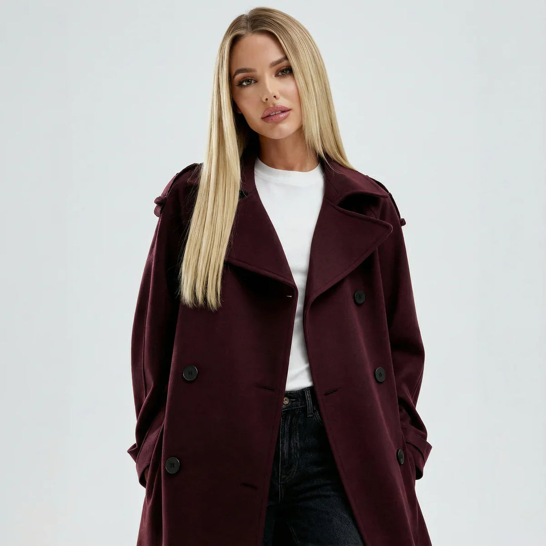 AMALIA™ | Gabardina burdeos