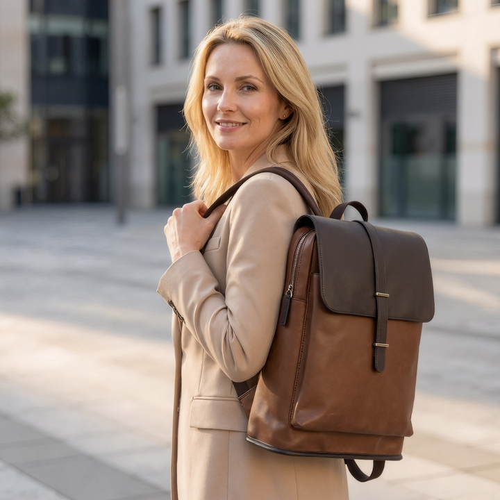 Luna Two Tone Leather Backpack