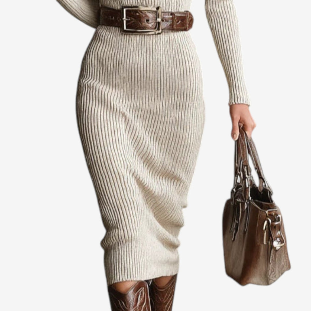 Laura™ Vestido Midi Con Cinturón