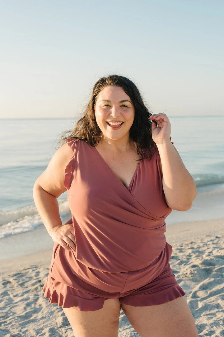 Melisande - Swimsuit with ruffles and built-in bra