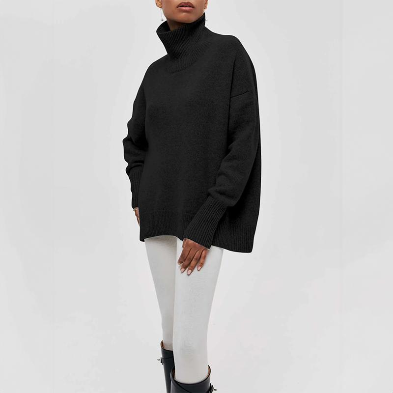 Micheline - Chic Sweater with Ribbed Pockets for Women