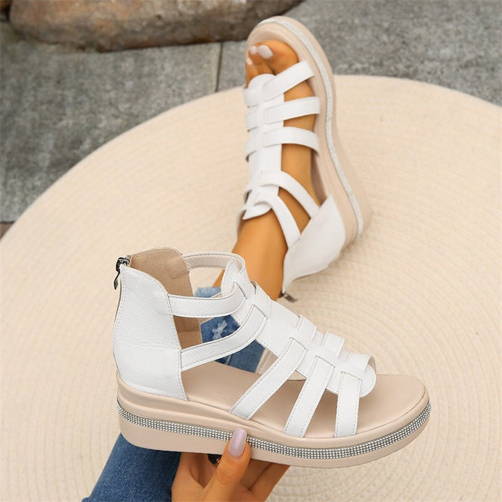 Amira - Rhinestone Wedge Heel Sandals
