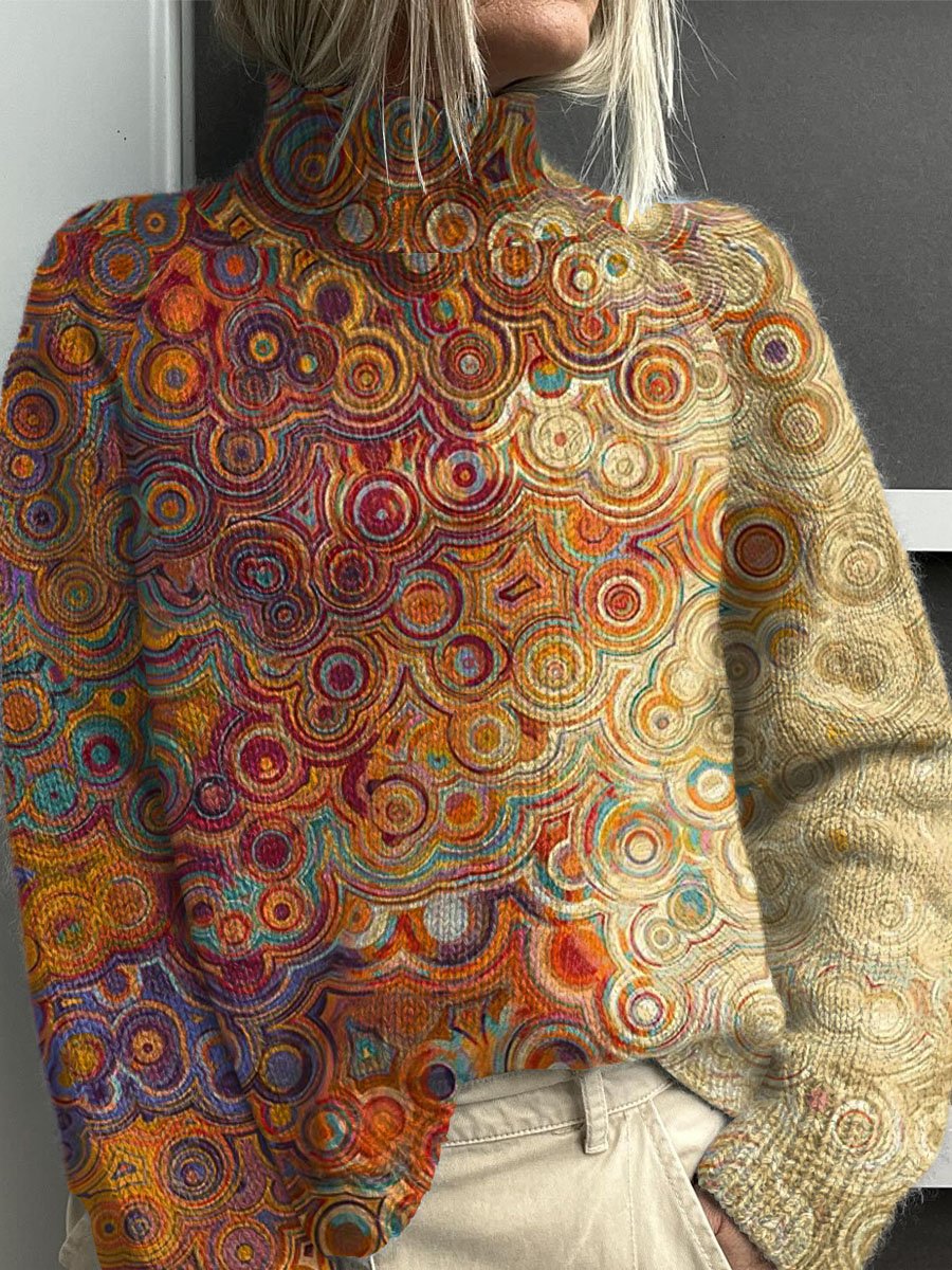 Noelle - Rainbow Turtleneck Sweater